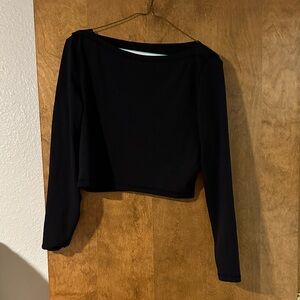 Elegant Black Long Sleeve Women's Top